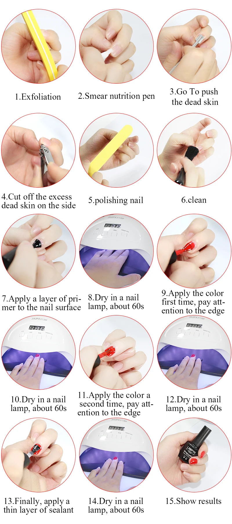 Set Profesional de Esmalte en Gel con Lámpara UV/LED – 12 Colores Semipermanentes + Kit de Herramientas para Manicure y Nail Art DIY