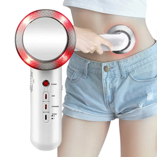 Dispositivo de Belleza y Reducción de Grasa 3 en 1 – Ultrasonido + Infrarrojo + EMS | Remodelador Corporal y Facial