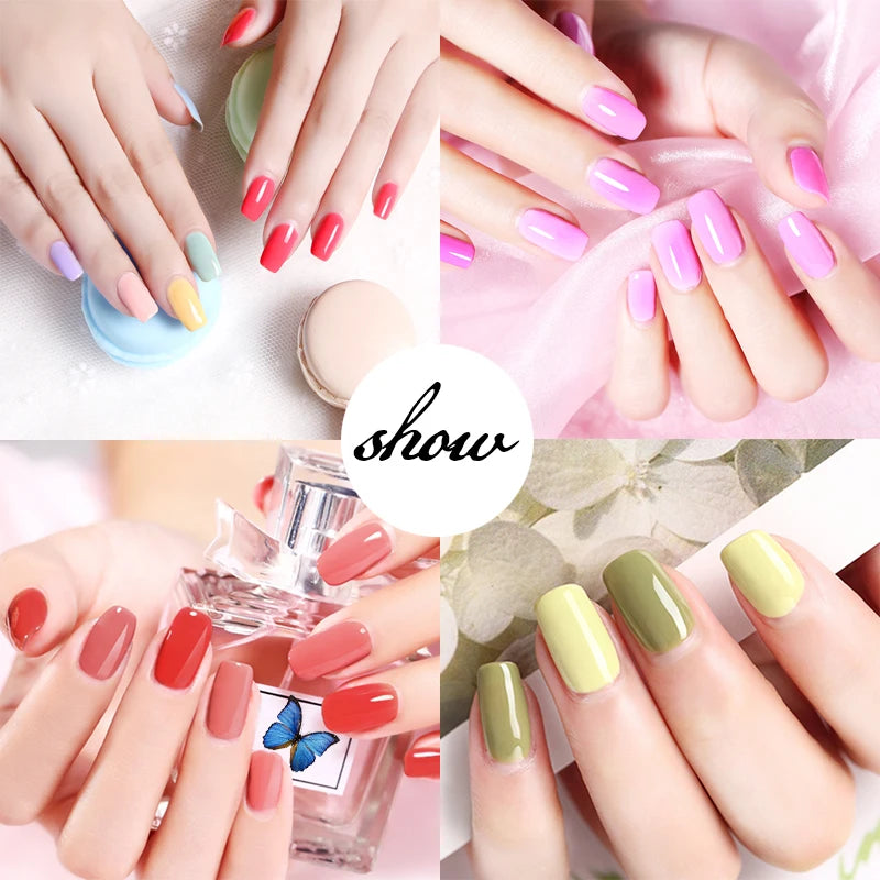 Set Profesional de Esmalte en Gel con Lámpara UV/LED – 12 Colores Semipermanentes + Kit de Herramientas para Manicure y Nail Art DIY