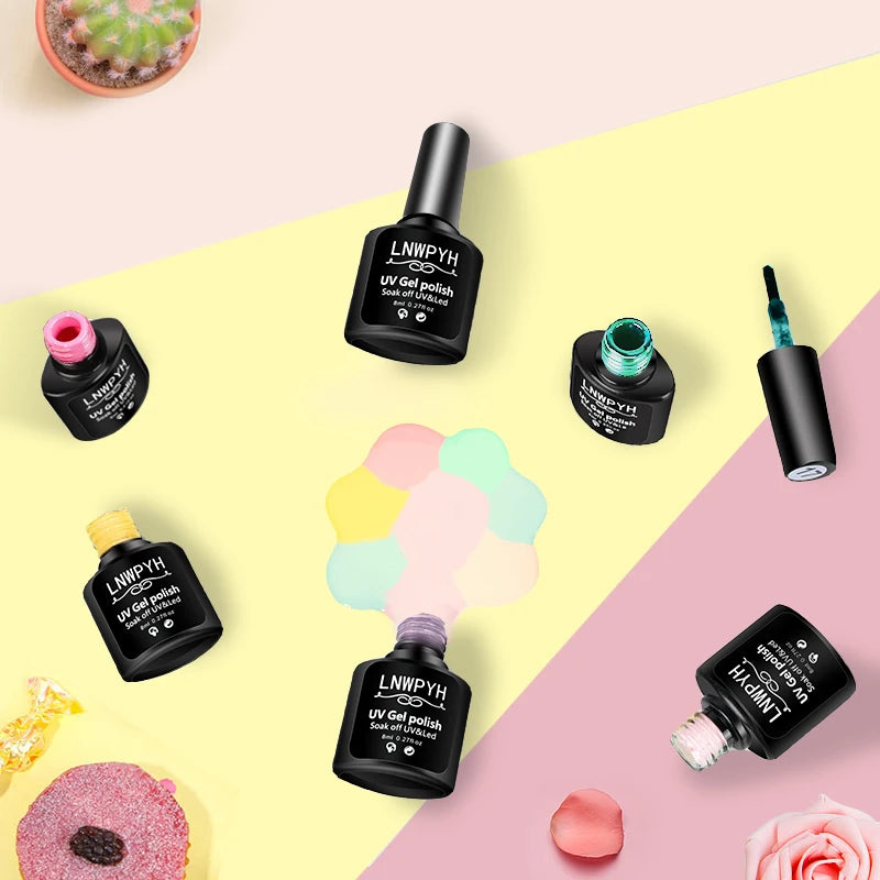 Set Profesional de Esmalte en Gel con Lámpara UV/LED – 12 Colores Semipermanentes + Kit de Herramientas para Manicure y Nail Art DIY
